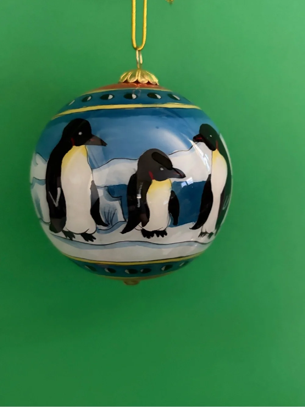 Pier 1 Li Bien Hand-Painted Holiday Ornament Set 4